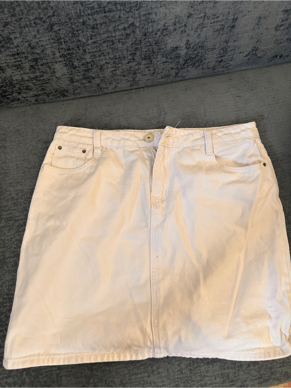 White mini skirt high waisted